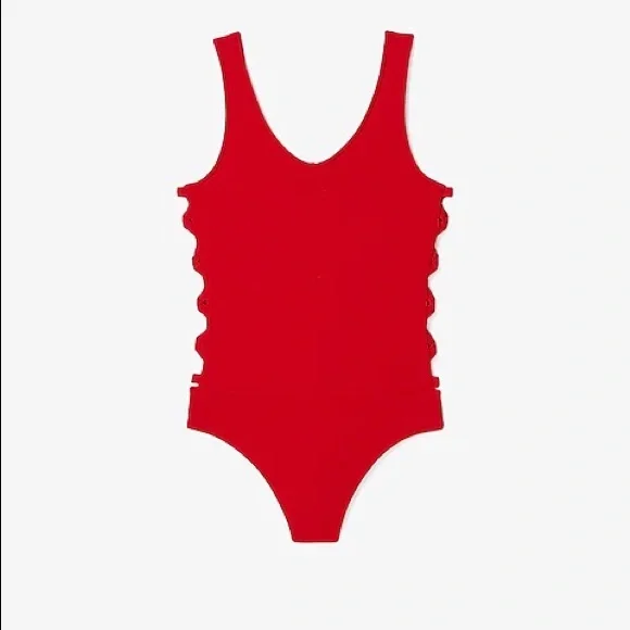 Express Red Cutout Bodysuit - Picture 4 of 8